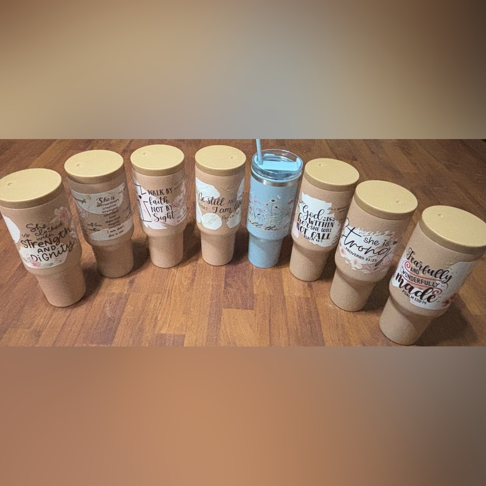 Inspirational Tumblers - Tan and Blue